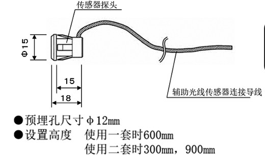 防夾電眼外形尺寸及施工預(yù)設(shè)孔